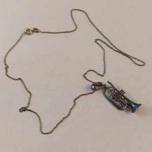 Sterling Silver Trumpet Pendant Necklace